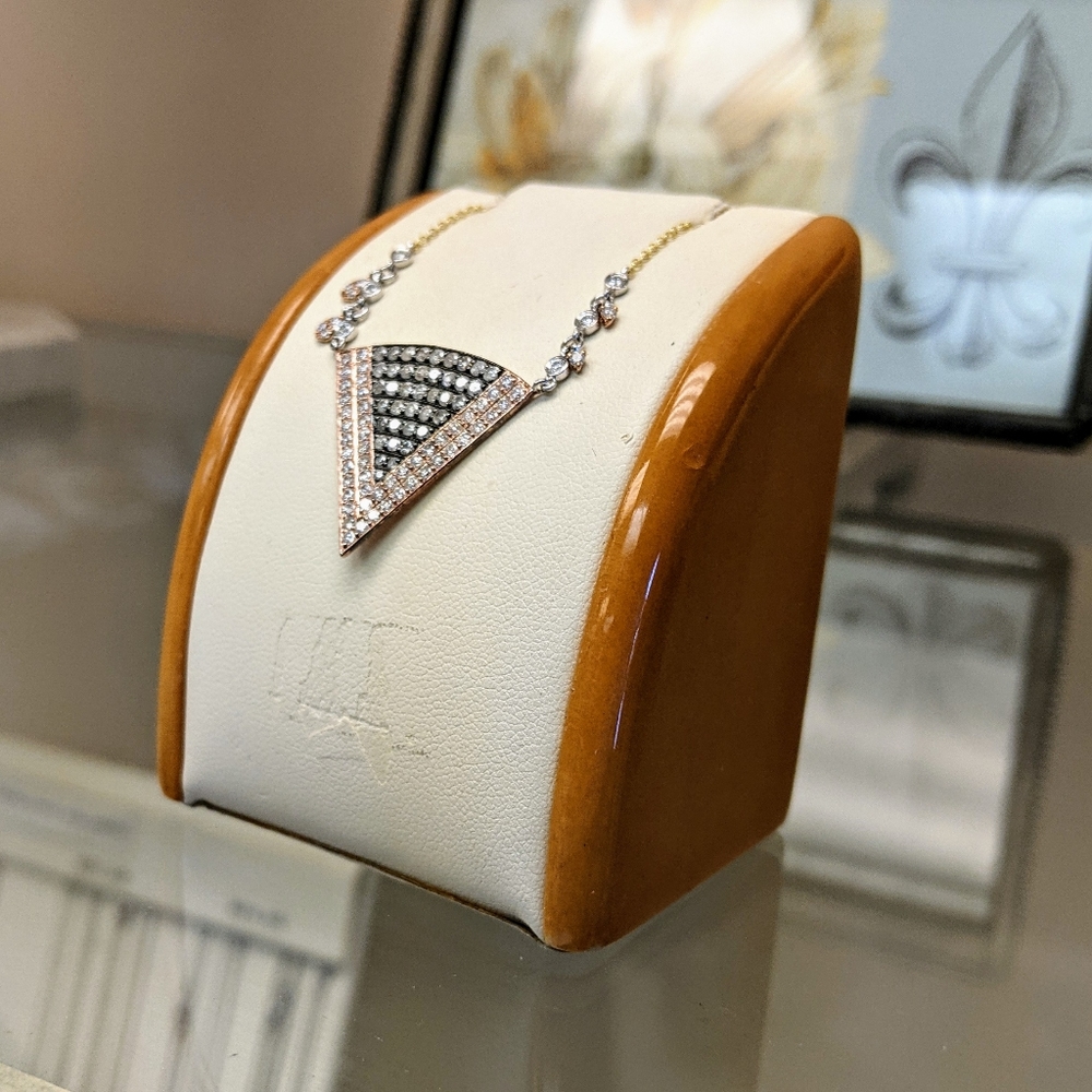 MeiraT Diamond Triangle necklace - Picture 4 of 13